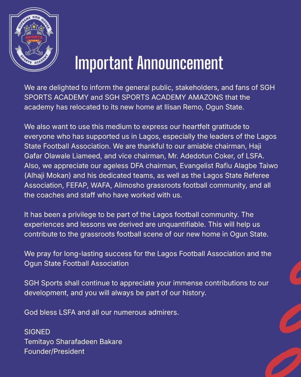 SGH SPORTS ACADEMY tweet media