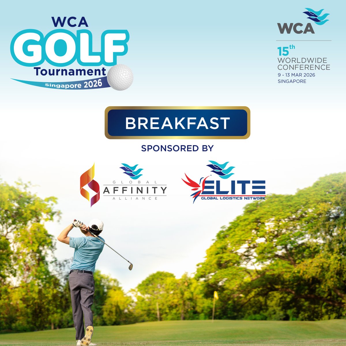 We’re excited to announce that we’re a Breakfast Sponsor for the WCA Golf Tournament at the WCA Worldwide Conference 2026. ⛳️

📅 9 March 2026
⏰ 06:00–16:00 hrs

🔗 na2.hubs.ly/H03Hd4t0

#EGLN #WCAworldwideConference2026 #WCASingapore2026