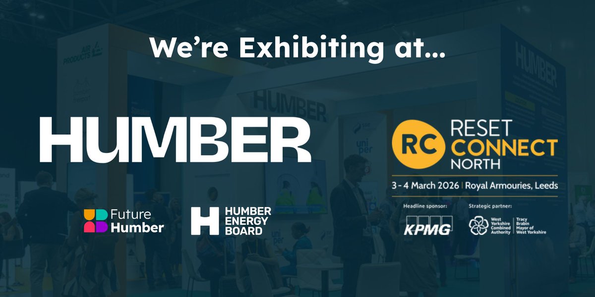 humber_energy's tweet photo. Exhibitor announcement! 📣
We're delighted to be exhibiting at Reset Connect North 2026, alongside @FutureHumber.
Reset Connect North unites leaders, investors and innovators to drive sustainable growth across the UK's green economy.
See you there! 😀
#HumberEnergyBoard https://t.co/pqLx6jhUDM