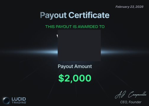 EnickFutures's tweet image. 3 TPT Evals Passed need 2 more Trading days. 1 Max payout on my Lucid Flex 50k and got another max payout coming after market close. Lucid always having the fast payouts like usual !

Shoutout to @RIPS He's the goat 

#TradingSuccess #PropFirm #LucidFlex #TPTEval #PayoutDay