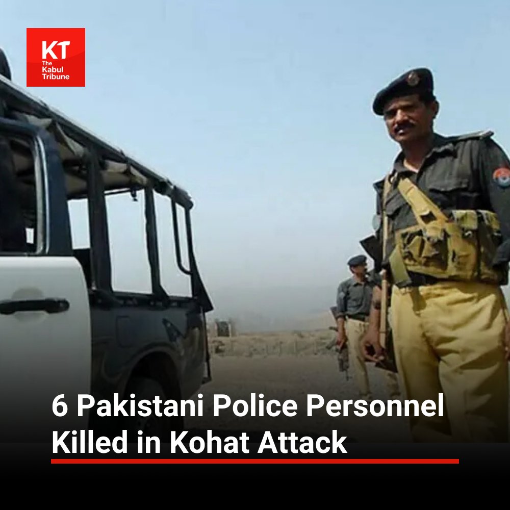 TheKabultribun's tweet image. Pakistani media outlet Dawn reported that six law enforcement personnel from #Pakistan, including a deputy superintendent of police (#DSP), were killed in an armed attack on a police vehicle in #Kohat district of Khyber #Pakhtunkhwa on Tuesday, Feb. 24, 2026.