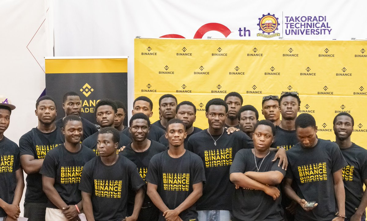 BinanceAfrica's tweet photo. The Takoradi Technical University 🇬🇭 #BinanceUniversity meetup was truly unforgettable!  

Over 1000 attendees came to learn about crypto and blockchain. Thank you to everyone for coming and bringing the passion for web3 education.

Stay tuned for what’s next! https://t.co/D6lcmaRSvG