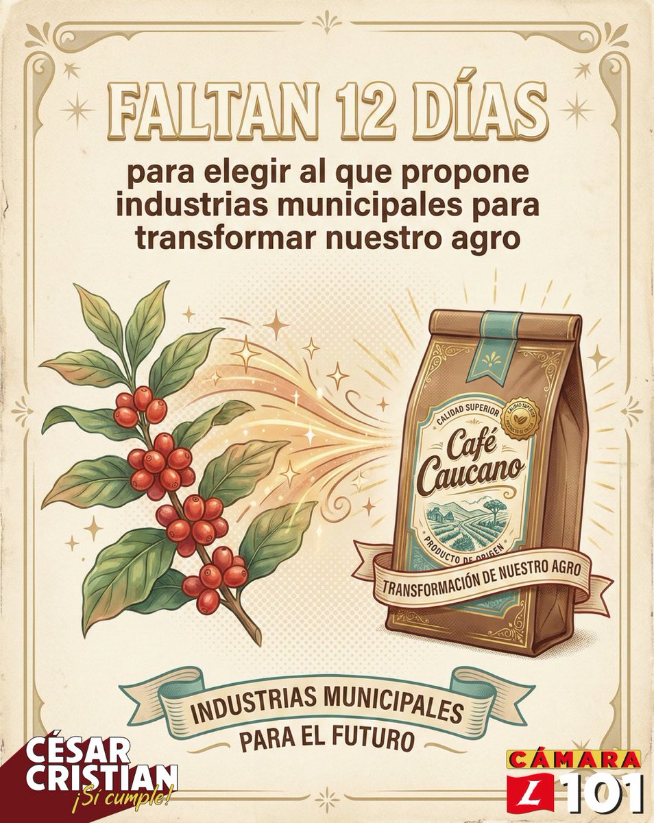 🚩🚩En nuestros municipios podemos sembrar futuro y consolidar industrias según la vocación de cada territorio: agroindustria, turismo, transformación de alimentos, artesanías y nuevos emprendimientos. El Cauca tiene talento, tierra y gente trabajadora; lo que necesitamos es