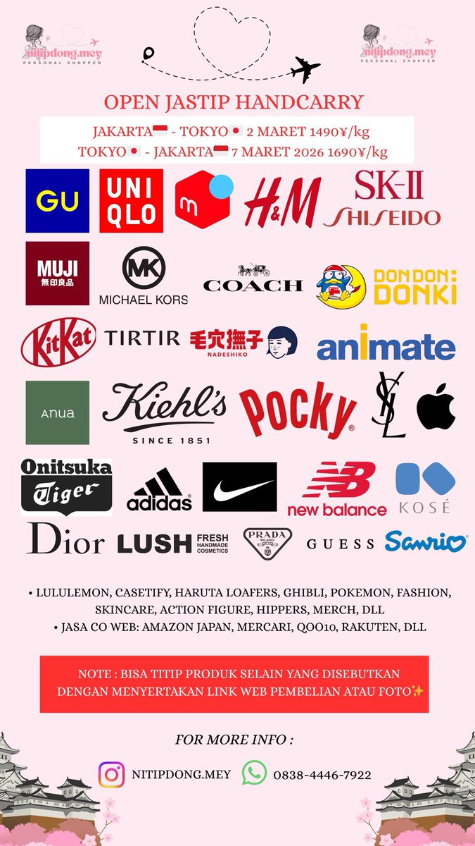 Meliana || JASTIP INDONESIA - JEPANG🇯🇵🇮🇩 tweet media