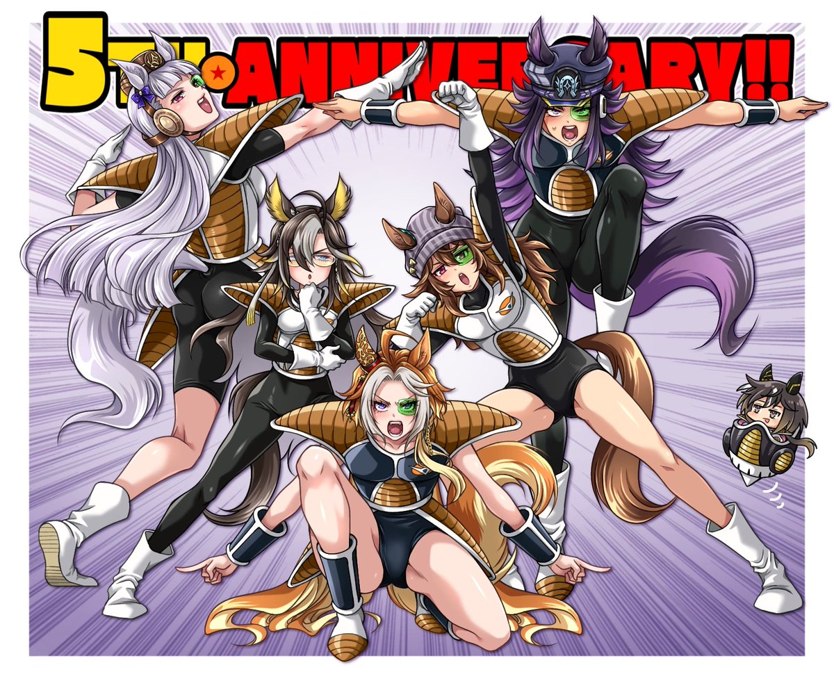 🐴娘5周年ｳｫめでﾄｩｰ🥳
みんなそろって！！ステゴ特戦隊！！！！