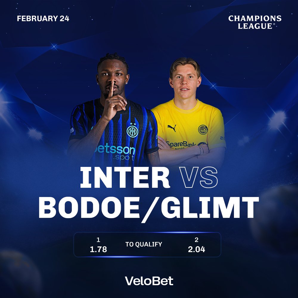 🎁 GIVEAWAY | Inter vs Bodø/Glimt ⚽🔥

Predict who will qualify to the next round! 🏆
Prizes: 🎁 $5 Free Bet + 50 Free Spins

HOW TO ENTER:
• Comment INTER or BODØ/GLIMT
• Like ❤️ and share 🔄

🏆 One winner will be randomly selected from the correct answers.
⚠️ One comment
