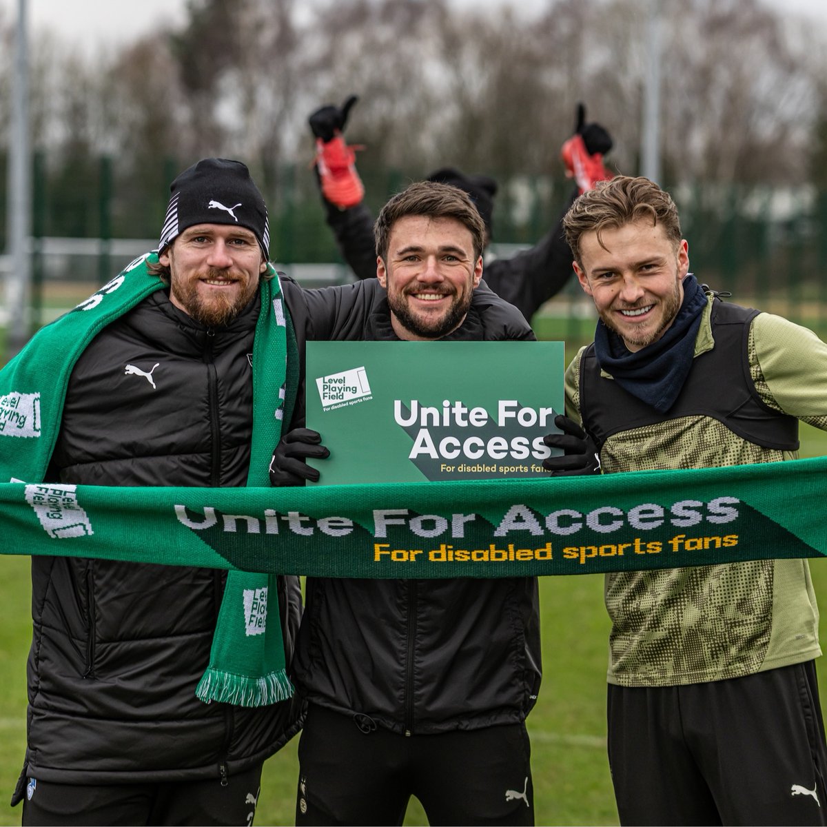 OfficialOAFC's tweet photo. 🙌 This weekend's fixture against Crawley Town is dedicated to Level Playing Field and their 'Unite For Access' campaign. 

@lpftweets | #oafc