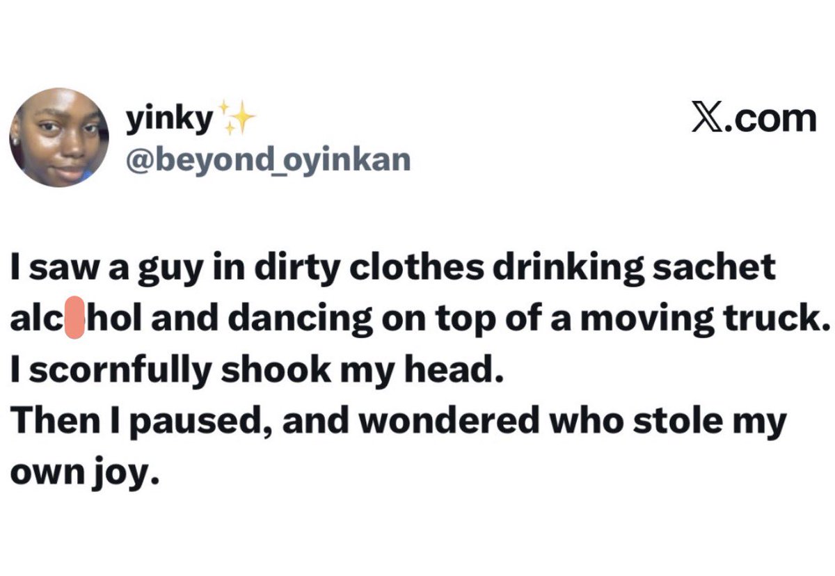 Lady reflects on her happiness after seeing a man dance on a moving truck