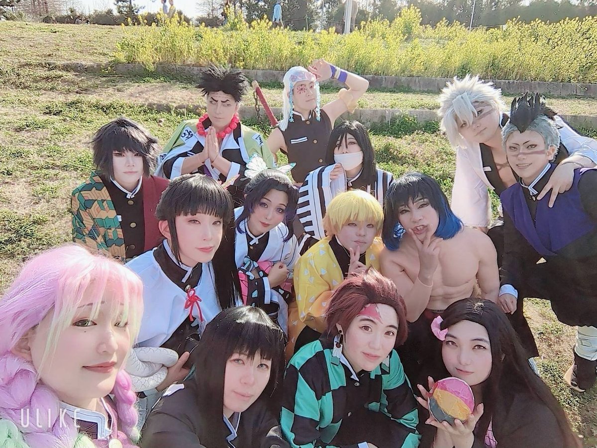 __Me_ii__'s tweet photo. 昨日は👹滅併せでしたー！！
こんなにたくさん揃ってホントに嬉しかった✨💕
自然豊かな場所でたくさんお写真撮れて楽しかった😊

#鬼滅併せ全員集合0223 https://t.co/EjJzCd006W