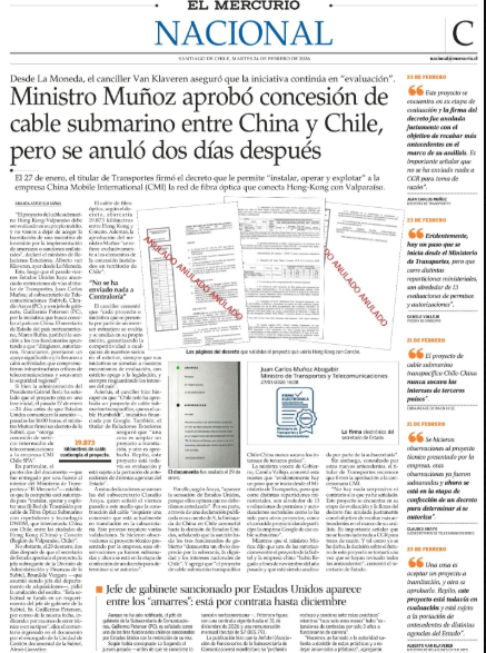 Otra vez los pillaron en una mentira.  El canciller Van Klaveren dijo que la iniciativa del cable submarina se encontraba en evaluación, pero el Ministro Muñoz ya la había aprobado.  En este gobierno TODOS MIENTEN.