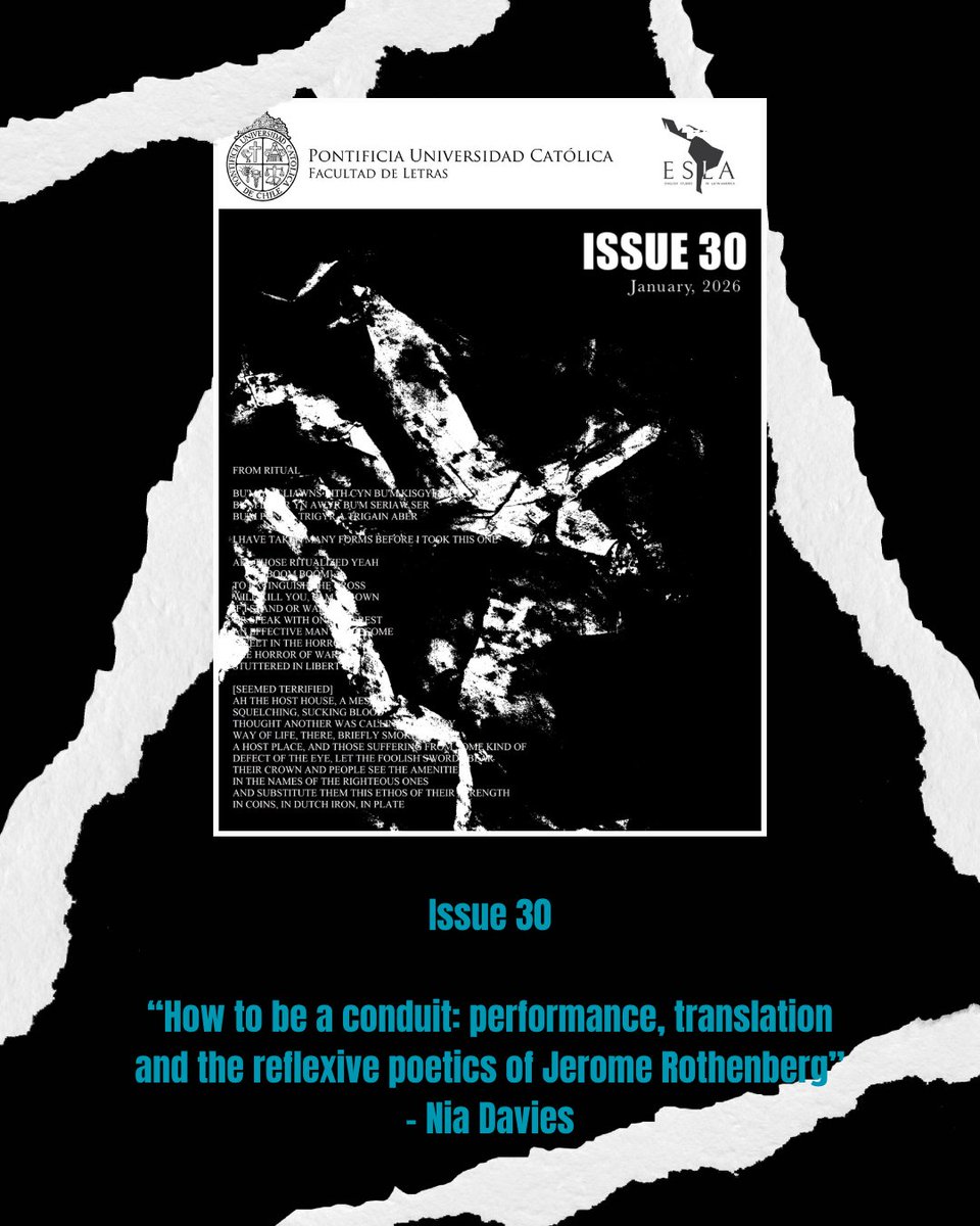 ESLA_Journal's tweet photo. Happy Tuesday, everyone!

It's a new week, and we're thrilled to share our first Academic highlight from our latest issue: "How to be a conduit: performance, translation and the reflexive poetics of Jerome Rothenberg" by Nia Davies. https://t.co/epAdNczyL8