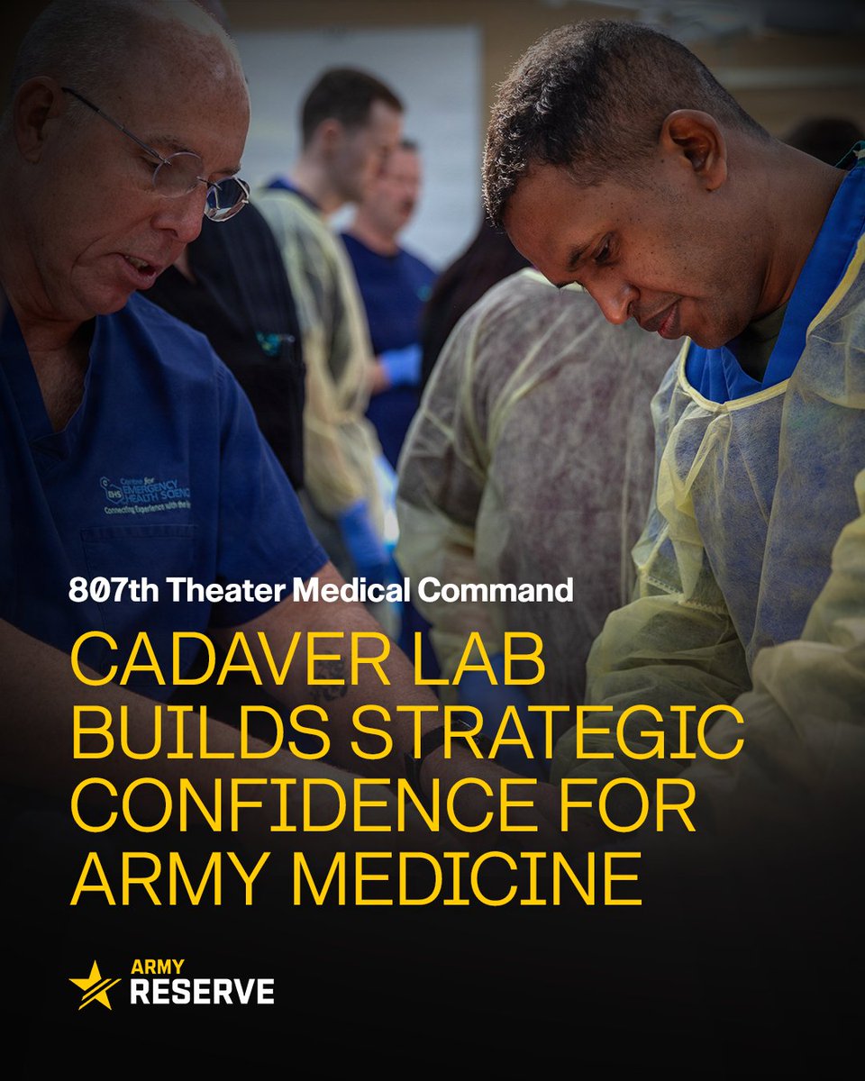 USArmyReserve's tweet photo. “At the strategic level, military medicine exists to take care of Soldiers medically, but with the idea of returning them to duty as soon as possible, if at all possible.”

Training on cadavers allows Army Reserve Soldiers to sharpen life-saving skills. ➡️ https://t.co/RC1rOWQ8Lw https://t.co/TRMEwxDTGu
