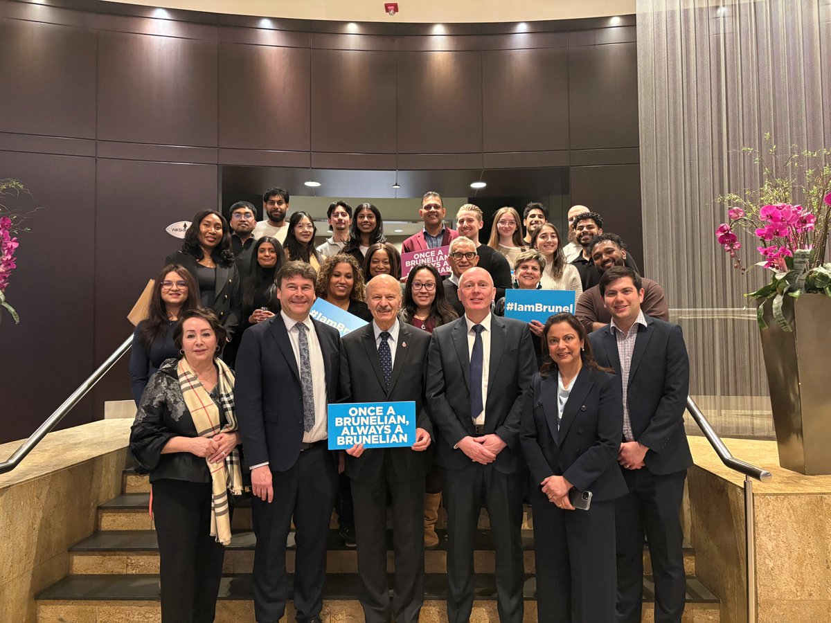 brunelalumni's tweet photo. Last night we had the privilege of spending the evening with our alumni community in Toronto, joined by our Vice-Chancellor &amp; President, Prof Andrew Jones. The passion, ambition, &amp; warmth in the room was truly inspiring. Thank you to everyone who made it such a special evening💙 https://t.co/oBkCHbd9iG