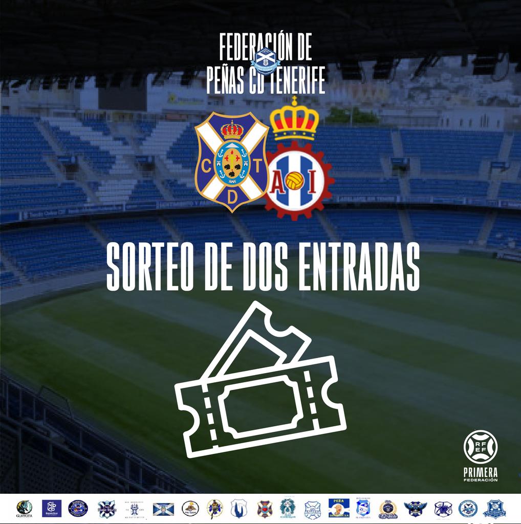 SORTEO🎟️ | La Federación de peñas te invita al partido de este viernes entre CD Tenerife y Real Avilés 

🗨️ Comenta en este post con quién irías
🔀 Retuitea
💙 Sigue la cuenta <a href="/fpcdtenerife/">@fpcdtenerife</a> 

Este jueves anunciaremos el ganador de las 2 entradas.