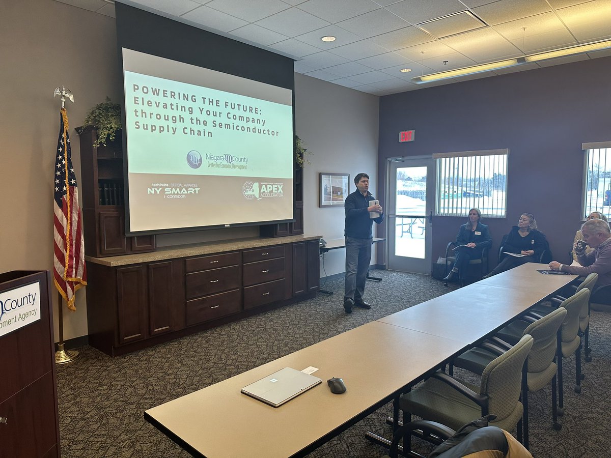 We’ve just concluded our Semiconductor Tech Hub event. Thank you to all of our presenters and the businesses that attended. It was a productive discussion on the needs of the SMART-I Corridor and the role Niagara County businesses can play in the semiconductor supply chain.
