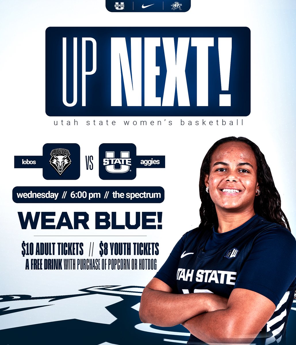 🔵Aggies Wear Blue!🔵

Join us tomorrow for our final Family Game of the season! 

➡️usuaggies.info/4scKyBe