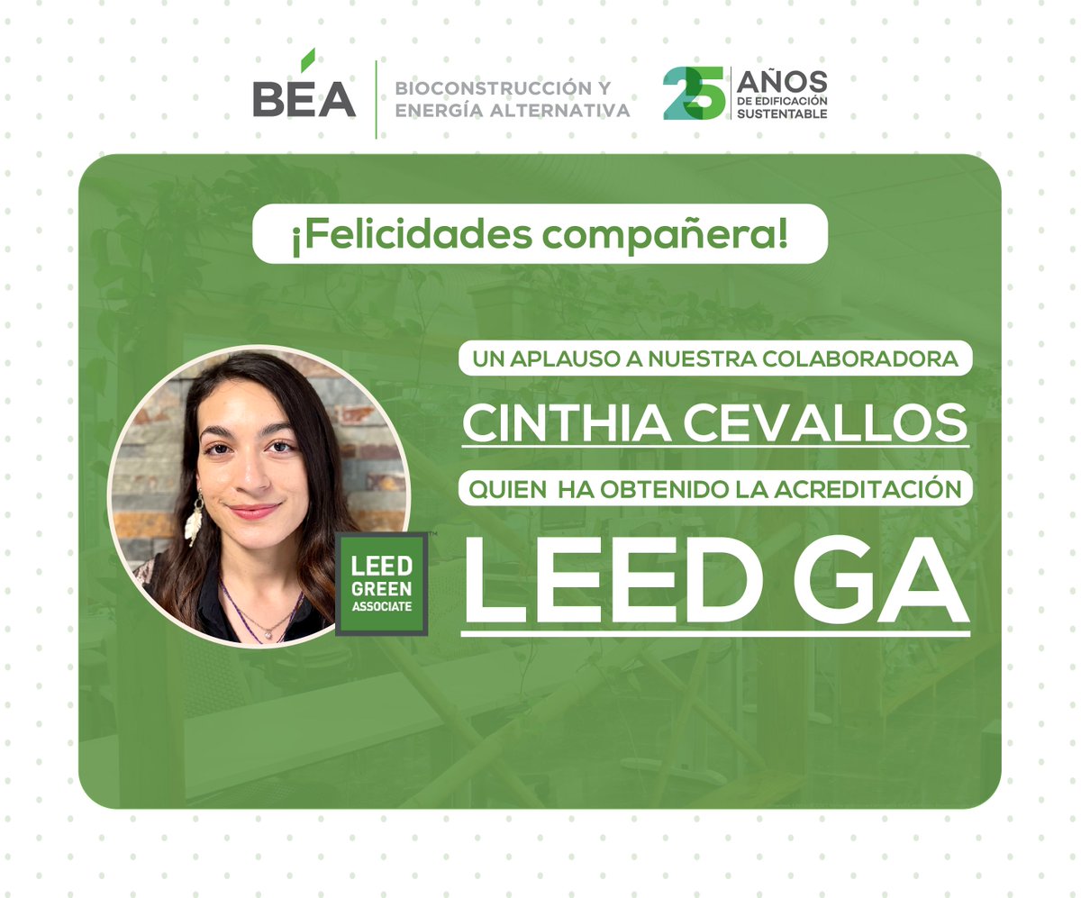 Felicitamos con gran orgullo a nuestra compañera Cinthia Cevallos por obtener su acreditación como LEED GA.

Este distintivo, otorgado por el <a href="/USGBC/">USGBC</a>, es un testimonio de su profundo conocimiento en los estándares de edificación verde y refuerza nuestra capacidad como consultoría.