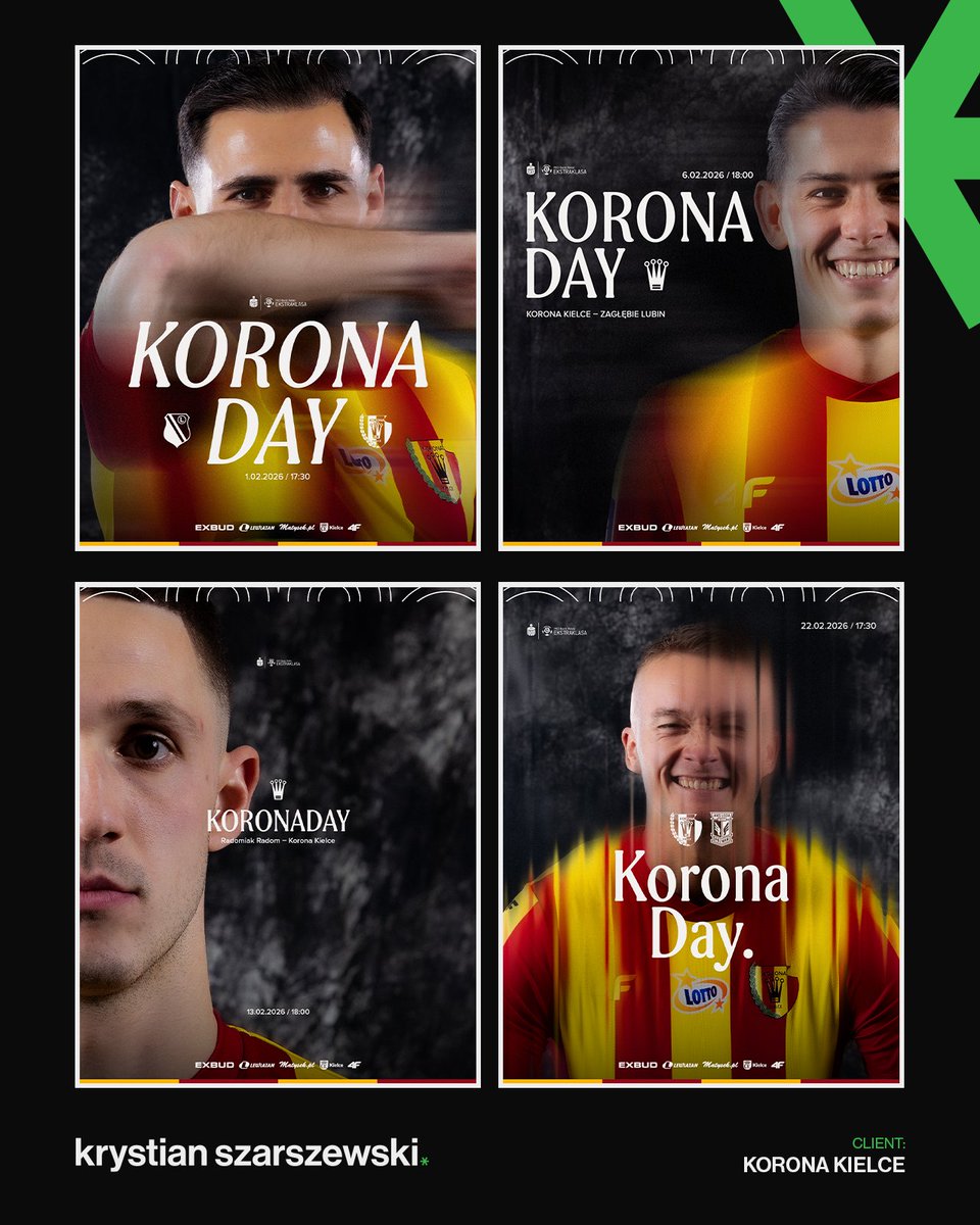 Matchday graphics for <a href="/Korona_Kielce/">Korona Kielce</a> after the winter break🟡🔴

#smsports #graphicdesign