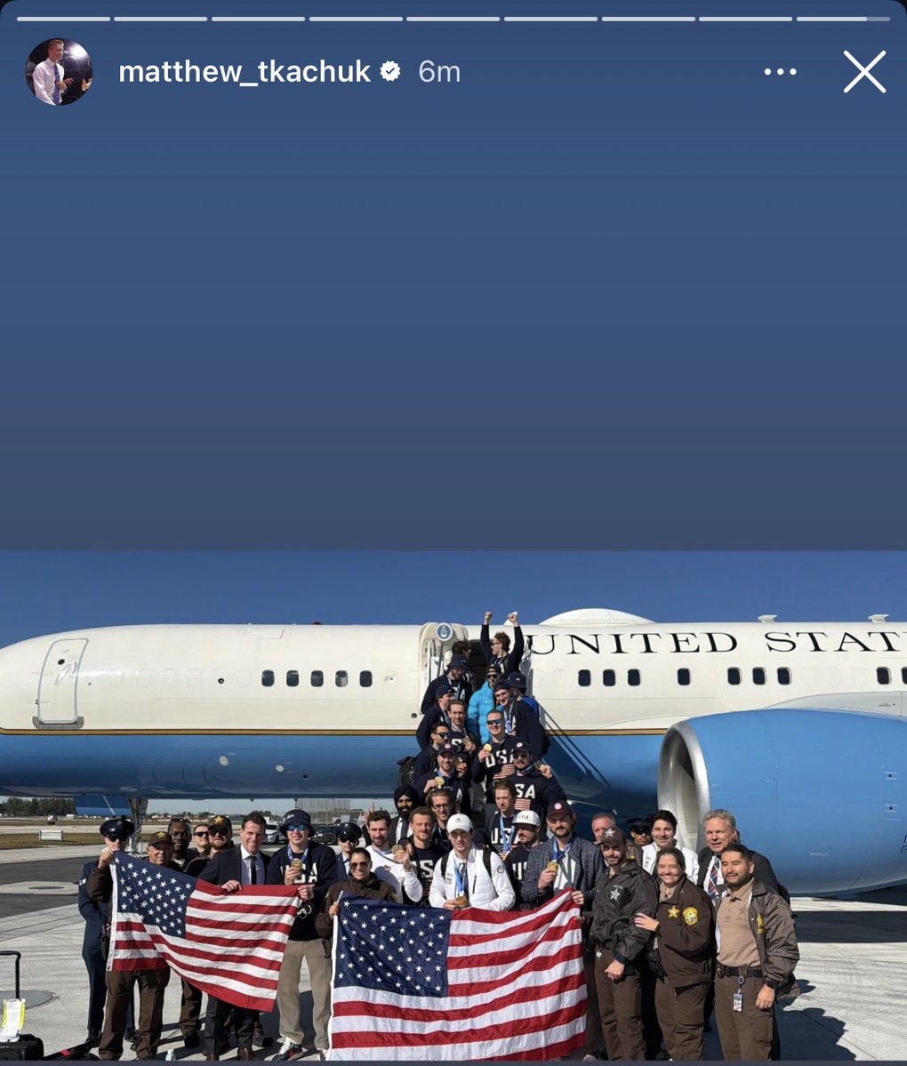 From Matthew Tkachuk’s IG story. Appears the team is on its way to the State of the Union https:/...