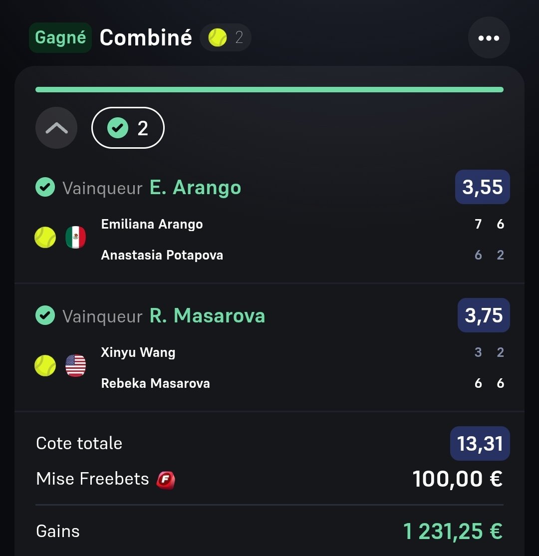 TheVenom006's tweet photo. Petit réveil sympa aujourd'hui😁

#teamparieurs  #teamparieur #WTA #Winamax #parissportifs #betclic https://t.co/cuJc0bS1fh