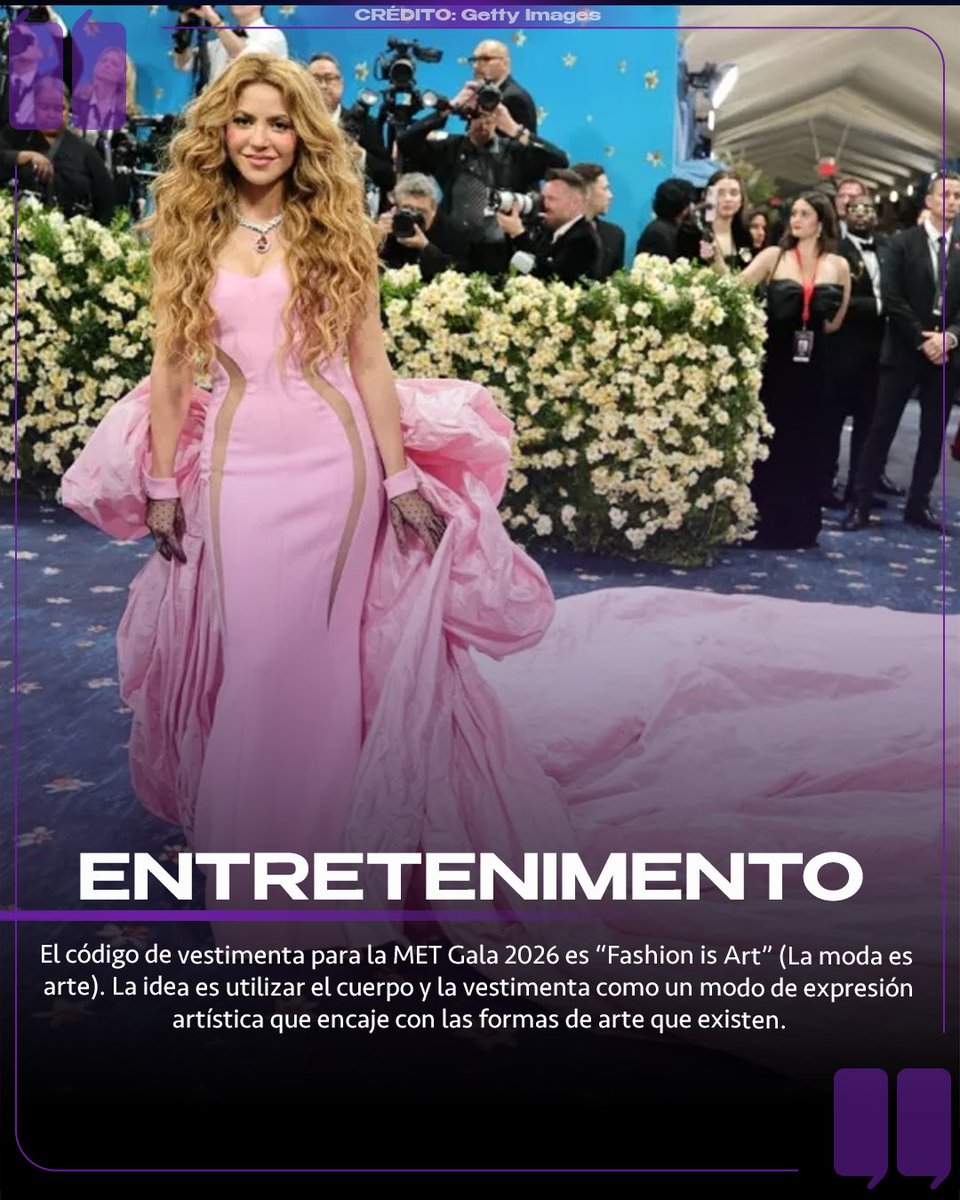 #Entretenimiento | En la MET Gala 2026, se esperan looks más sorprendentes e icónicos que en años pasados; en esta edición podríamos ver artistas vistiendo como verdaderas obras de arte.🎭✨

Hasta el momento resuenan celebridades como Beyoncé, Nicole Kidman, Venus Williams y