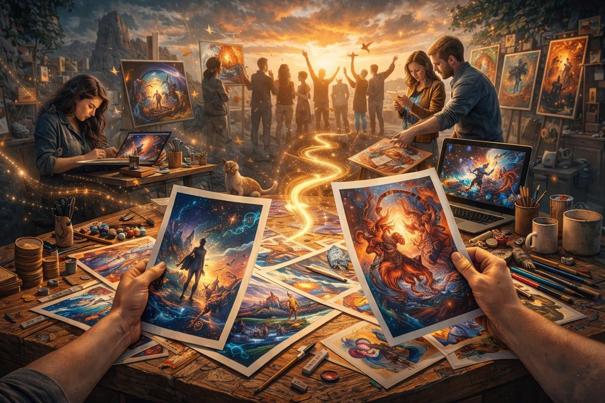 increscmusic's tweet photo. Tu ilustración no necesita “más likes”.
Necesita 50 personas que la compren antes de imprimirse.

Si nadie la preordena…
el problema no es el algoritmo.
Es la propuesta.

El crowdfunding no es pedir apoyo.
Es construir tribu.

¿Te atreves a lanzar tu arte así? 🎨🔥 https://t.co/ID6R4FNw8E