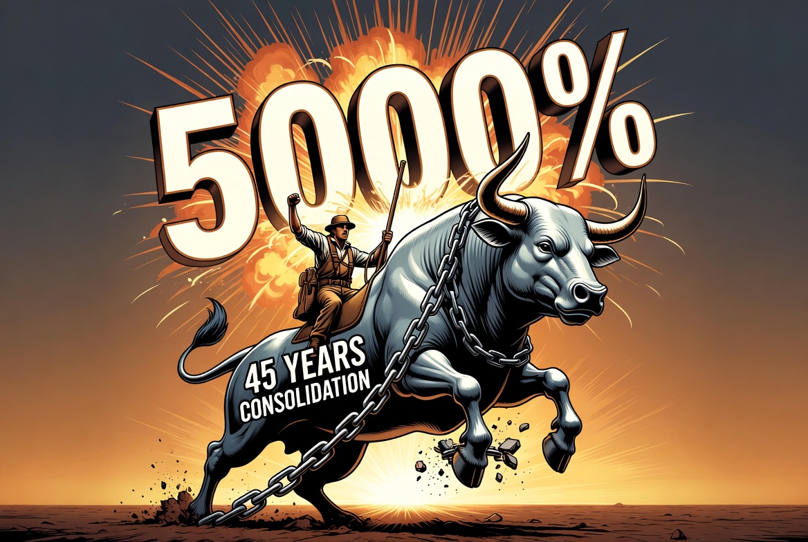 SILVER MINING STOCKS SHOULD DELIVER 5,000% GAINS: THE MULTI-GENERATIONAL BULL 

Silver’s explosive breakout after 45 years of consolidation may now power one of the strongest setups ever seen for mining stocks. Historical cycles should repeat the 1970s pattern where miners