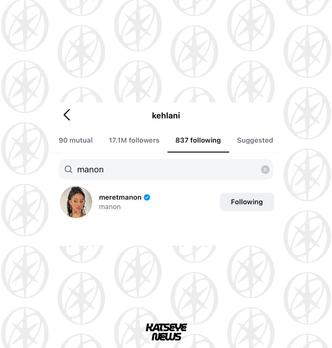 NewsKatseye's tweet image. American singer-songwriter and dancer, Kehlani, has followed Manon on Ig!

KATSEYE IS SIX
#WEWANTMANON
#JusticeForManon
#BoycottForManon
