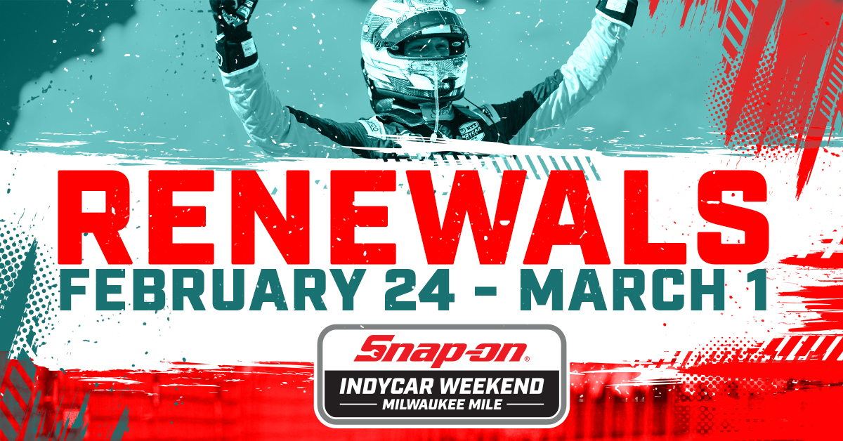 TheMKEMile's tweet photo. Your seat to the high-speed action is calling!

Renewals for Snap-on INDYCAR Weekend are officially open for 2025 Weekend Pass and Sunday Reserved Grandstand ticketholders.

Learn how to secure your spot 👉 https://t.co/l45DhsdHfy

@Snapon_Tools // #MilwaukeeMile // #INDYCAR https://t.co/xT9PLsln11