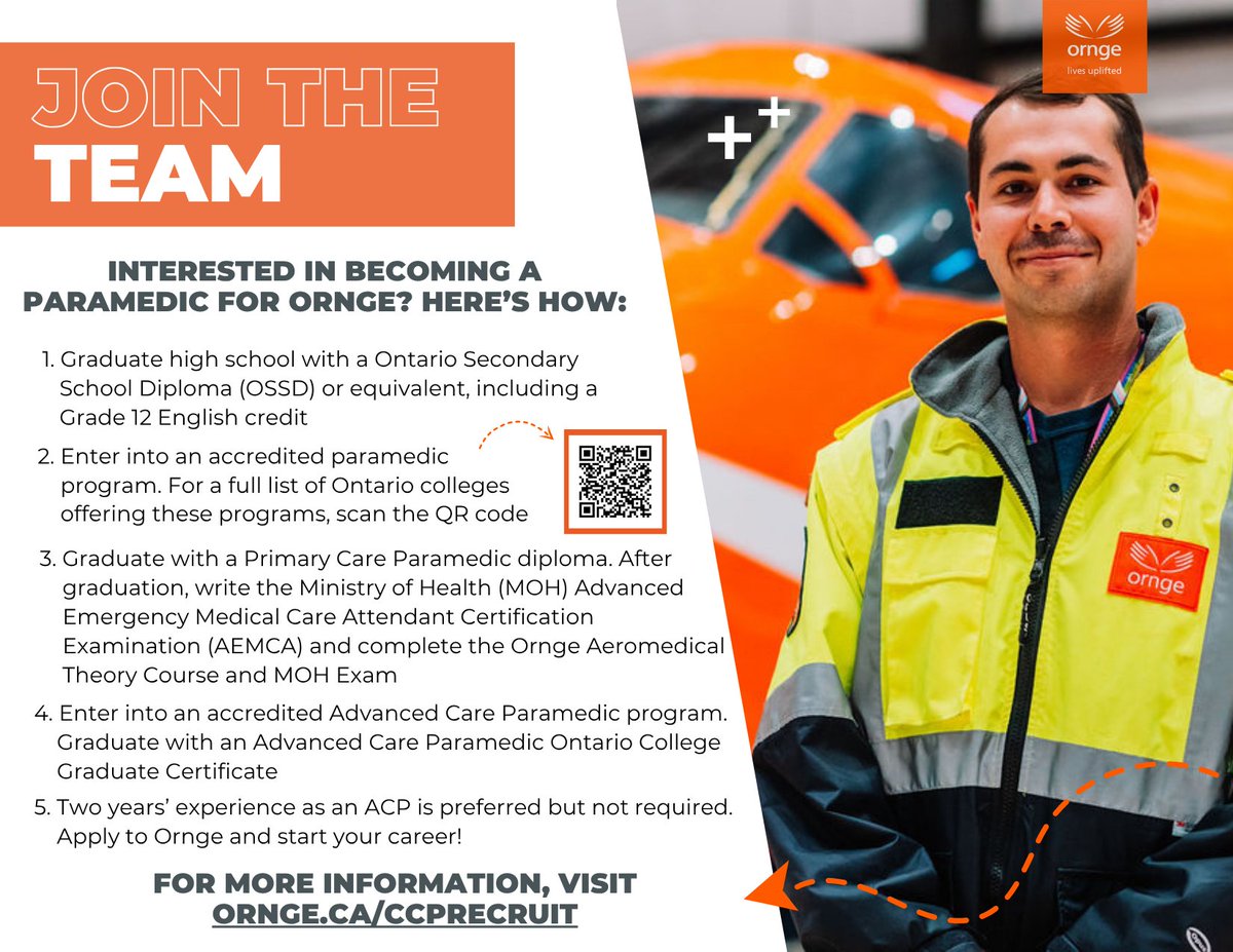 Ornge's tweet image. Interested in becoming a Paramedic for Ornge? Here's how!

#paramedic #advancedcareparamedic #careerpath