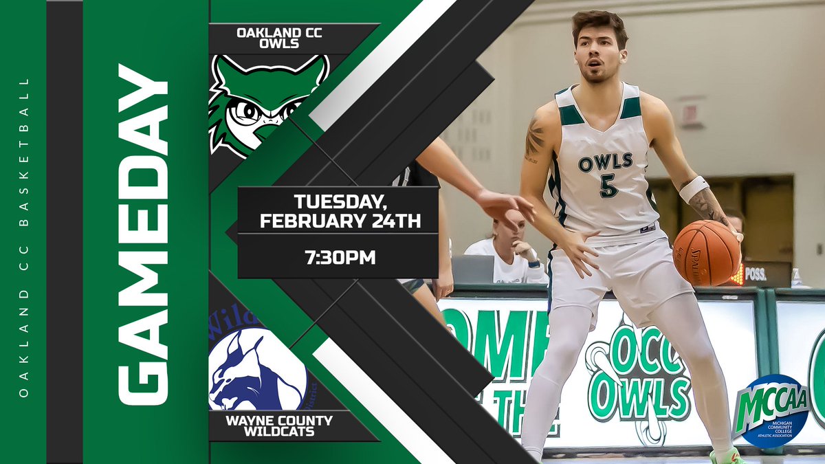 GAMEDAY🏀

The men close out the regular season tonight looking for a win against Wayne!

🆚Wayne
📅2/24/26
📍Detroit, MI
⏰7:30pm
📺fan.hudl.com/usa/mi/detroit…

#OwlNation #MCCAA #NJCAAMBB