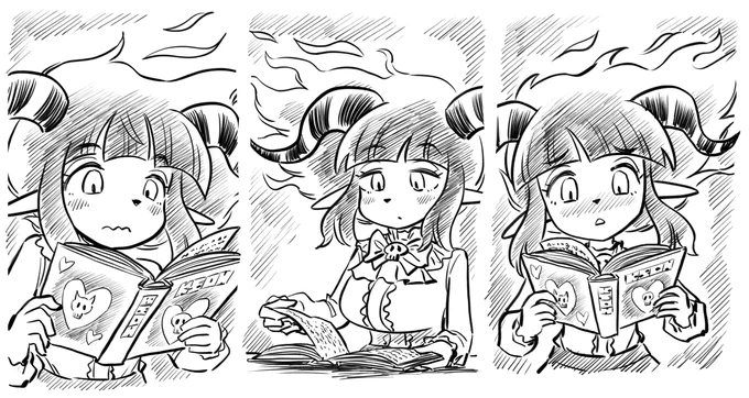 恋愛小説を読むデーモンのお嬢様 