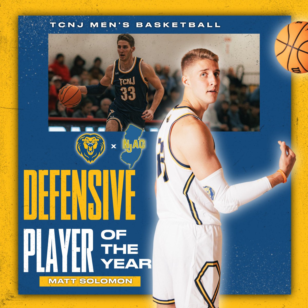 tcnjlions's tweet photo. MBB | Congrats to Matt Solomon (first DPOTY in program history) and Nick Koch on being named to the All-NJAC 1st Team!

https://t.co/60qynrcAIn

#TCNJ #LionPride #d3hoops @TCNJMBB https://t.co/M4hxhwp5BY