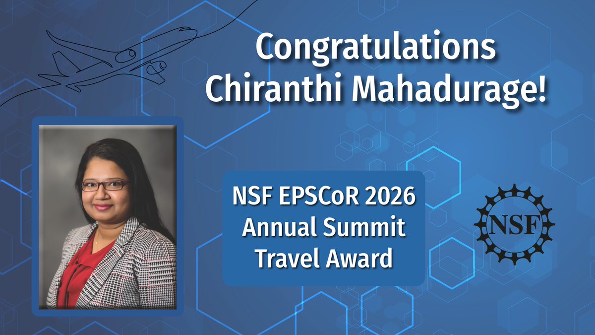 UNDChemistry's tweet photo. Congratulations Chiranthi Mahadurage for your NSF EPSCoR  2026 Annual Summit Travel Award! 
#UNDproud https://t.co/IX48sWMBC7