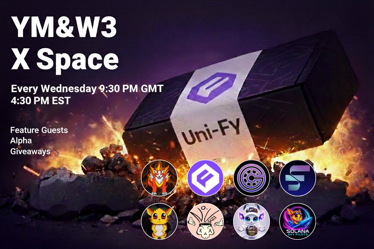 🚨 You, me &amp; web3 — live x space 🚨⚙️💜

the convo that actually matters is happening here…
real builders • real alpha • real opportunities 🔥🧠🚀

🗓️ Wednesday, 25th February 
⏰ 09:30 PM UTC
🎙️ hosted by: <a href="/UniFy_io/">Uni-Fy</a>

🚀 confirmed guest speakers:
<a href="/solskypilots/">Solana Sky Pilots</a> <a href="/Companeons/">COMPANEONS NFTS | MINT LIVE</a>