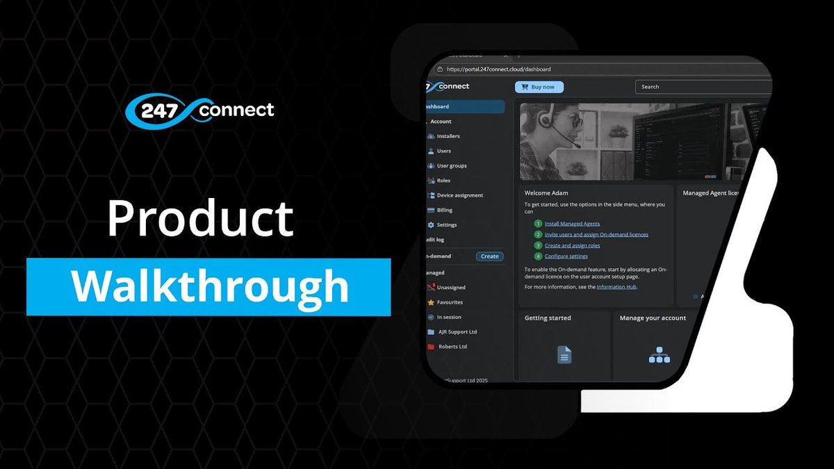 Ready to see 247connect in action? 🚀💻

From instant ad-hoc support to managing a global unattended fleet, our complete product walkthrough covers everything you need to know.

🌟 Highlights:
🔹 Zero-trust role assignments 
🔹 Background admin tools (PowerShell &amp; Registry)
🔹