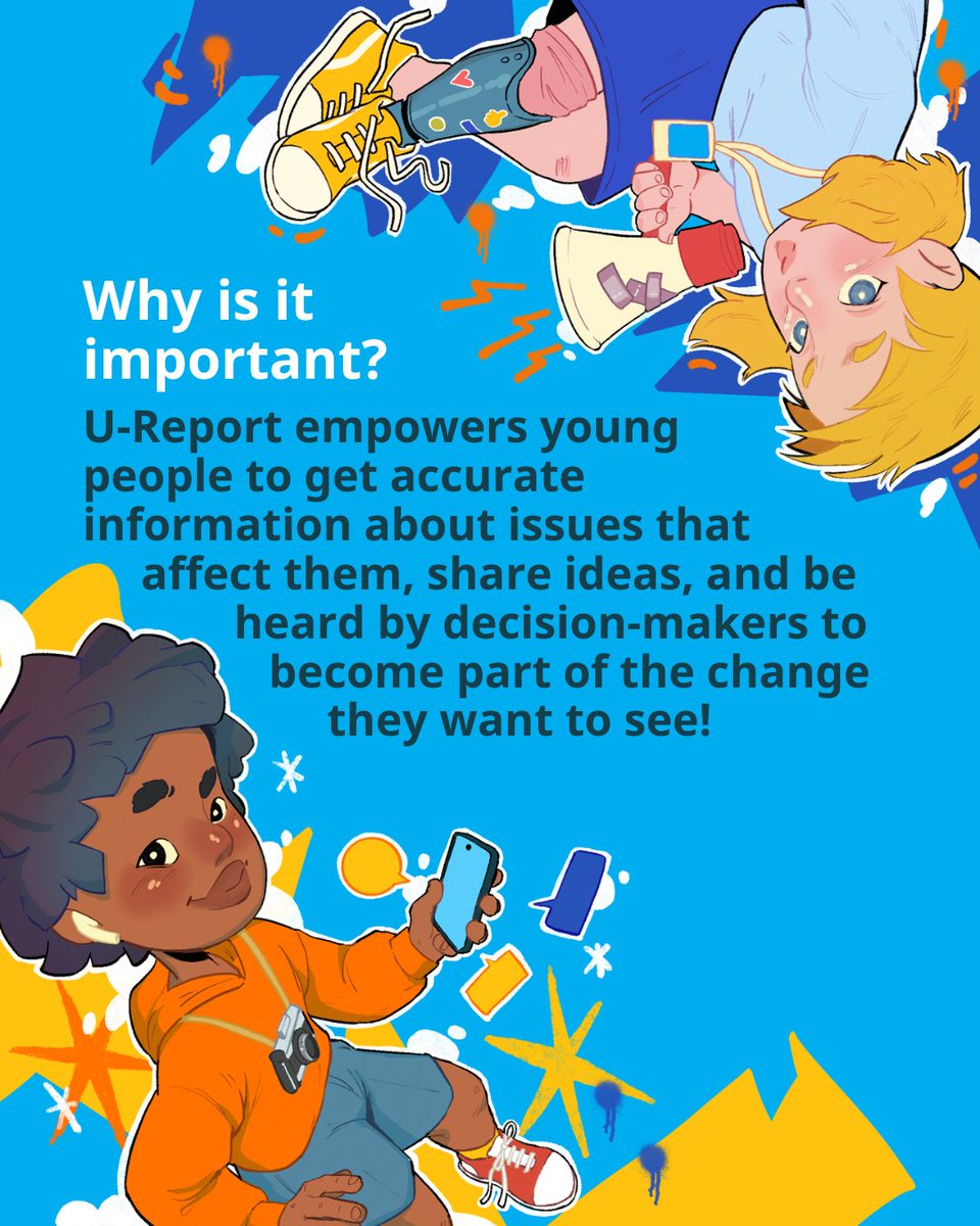 UNICEFGhana's tweet image. What is U-Report? It's UNICEF’s community for young people, by young people. Send "JOIN" to 1755 to join #UReportGhana. Join a community of 39M+ people raising their voices and shaping the future because #YourVoiceMatters! @UReportGlobal