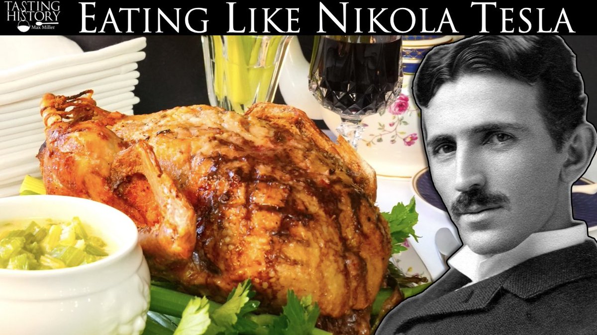 Nikola Tesla was a scientific genius, but when it came to his eating habits, he had some very odd ideas. Here is a meal he enjoyed when he was at the height of his career. Duck smothered in celery served with coffee for smelling and a stack of 24 napkins. youtu.be/LpfV-0kT56o?si…