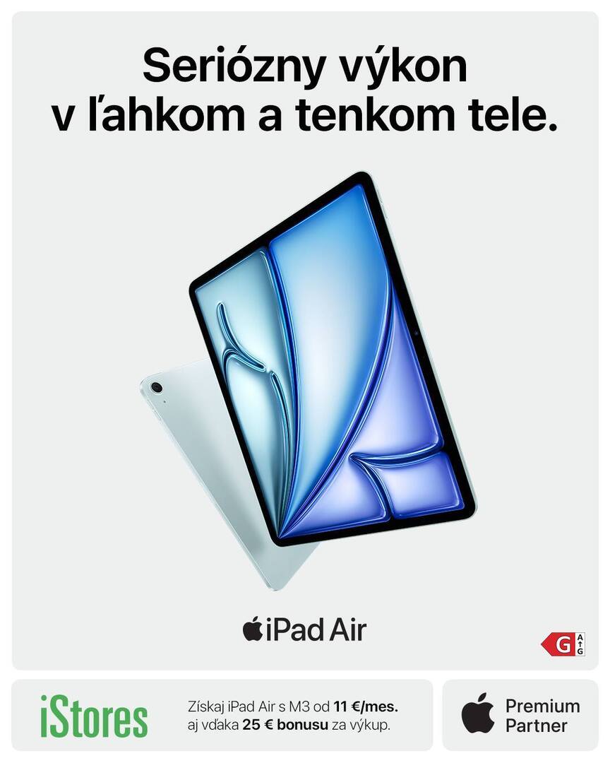 Vyber si z ponuky iPadov v #iStores a ušetri vďaka bonusu za výkup.

#iPadAir s čipom M3 získaš už od 11 € mesačne aj vďaka výkupnému bonusu 25 €.

🛒 istores.sk/iPad
#Apple #iPad #iPadPro #iPadmini #vykup #staryzanovy #bonus instagr.am/p/DVJYqeYjdJe/