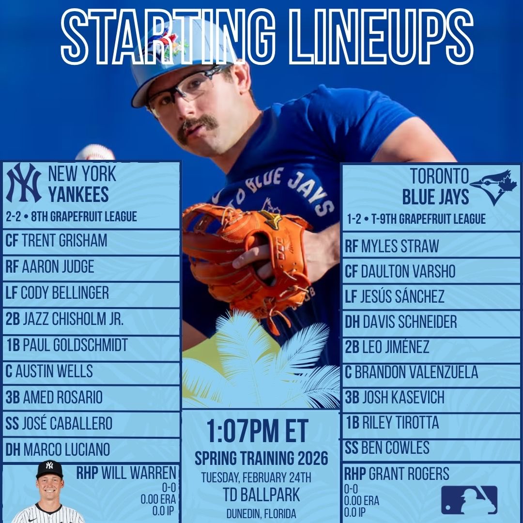 The Jays play Spring Ball against the Yankees today!