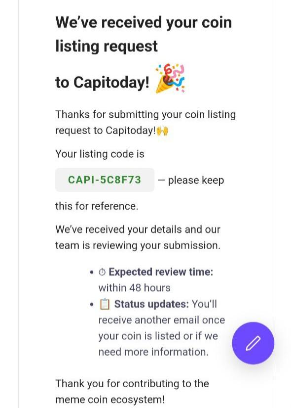thedarkpippin's tweet photo. The DarkPippin CTO team has officially applied for @capitoday listing...

We will be listed within 24hours from now. 

Market target = INFINITY.

$Pippin $DarkPippin $Pippkin https://t.co/sQ09OeqQON