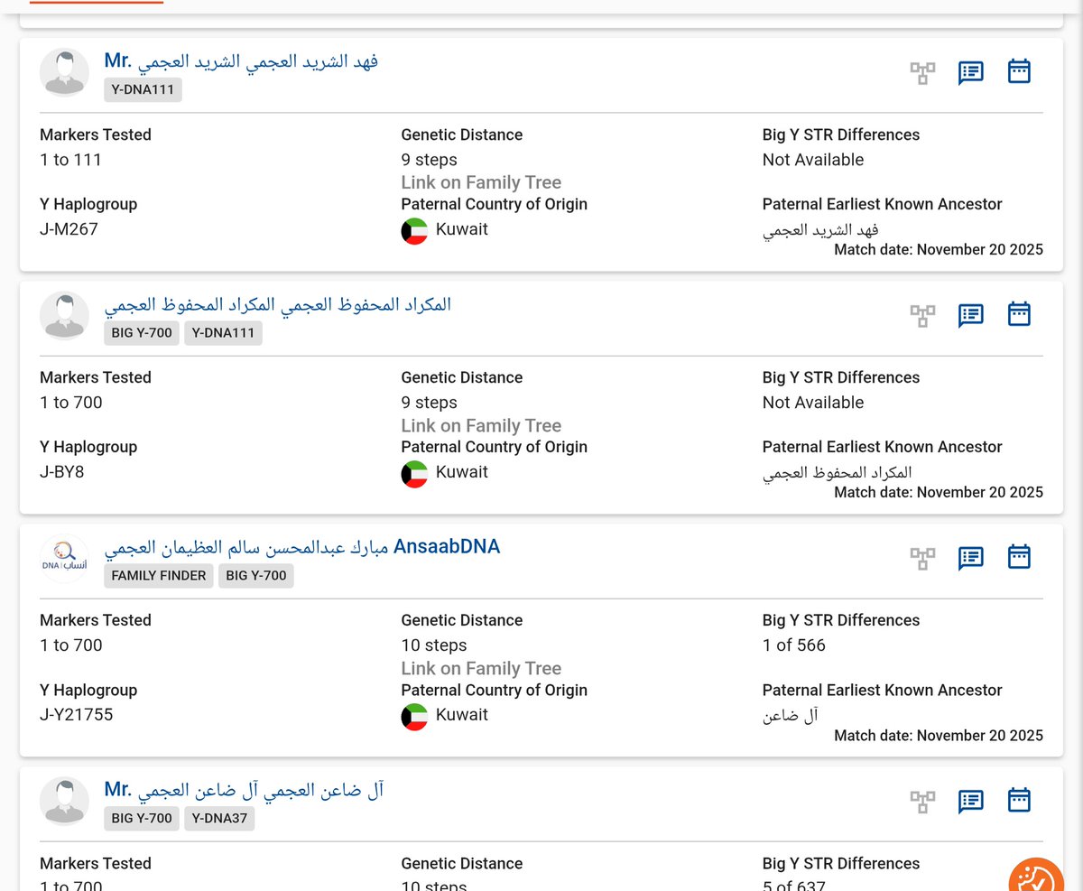 j1_zs4062's tweet photo. نعلن عن ظهور نتيجة فحص BigY 700  للعينة رقم in149230  العائدة  لخالد بن فيصل بن عبدالرحمن بن فهد بن محمد الدامر من آل ضاعن العجمان تحت التحور  Y22084 المتفرع عن  التحور zs4062 تحت التحور BY8 السلالة j1 مرفق صور اسماء بعض من ظهر مع صاحب العينة https://t.co/Thtk8N6jcd
