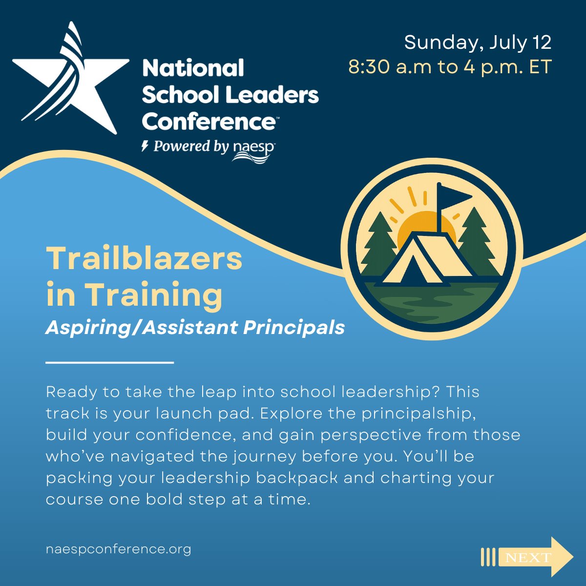 NAESP's tweet photo. Camp Lead‑A‑Lot is a one‑day leadership retreat for #PreK12 leaders at any stage, led by @ToddWhitaker.
Interactive sessions, collaborative challenges, connecting you with colleagues.
Add it to your regular conference registration: https://t.co/CPTI9IiclY #NAESP26 https://t.co/3MO9MswTIo