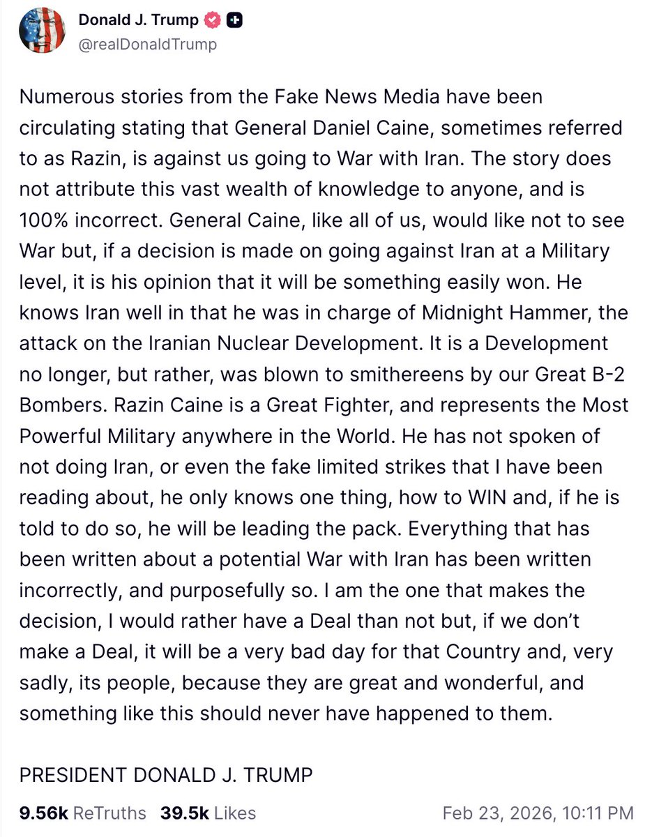 نگران ایران نیستم چون میدانم از این بدتر هم جان سالم به‌در برده است. میدانم اینبار شاید  زنده نمانم. من از دهه ۷۰ دیگر شیعه نیستم و آتئیستم، دوست ندارم بخاطر هیچ بمیرم. اما باکی نیست هرچه بادا باد. فقط امیدوارم ترامپ جوری خودت و هفت نسل بعدت را بگاد که یزید حسین نگایید! پدر سگ.