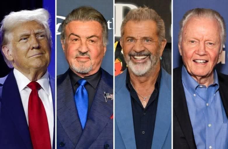 El presidente Trump nombra a Mel Gibson, Jon Voight y Sylvester Stallone Embajadores Especiales de Hollywood
 Trump promete hacer que HOLLYWOOD SEA GRANDE OTRA VEZ, denunciando la corrupción, el elitismo y la propaganda.
Esto no es solo un plan, es una revolución.
La industria
