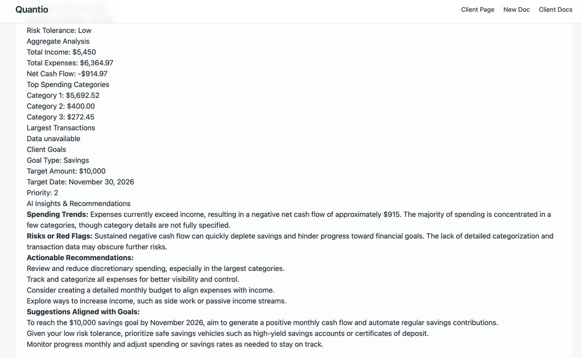 TechKalani's tweet photo. Most PDF parsers work great…
until users upload absolute chaos.
So I built Quantio — a full-stack pipeline that turns messy financial documents into structured insights.
PDFs, scans, receipts — all handled.
Stack:
• PDF parsing
• Vision OCR fallback
• OpenAI analysis
Thread👇 https://t.co/ZZ3zXkvQZO