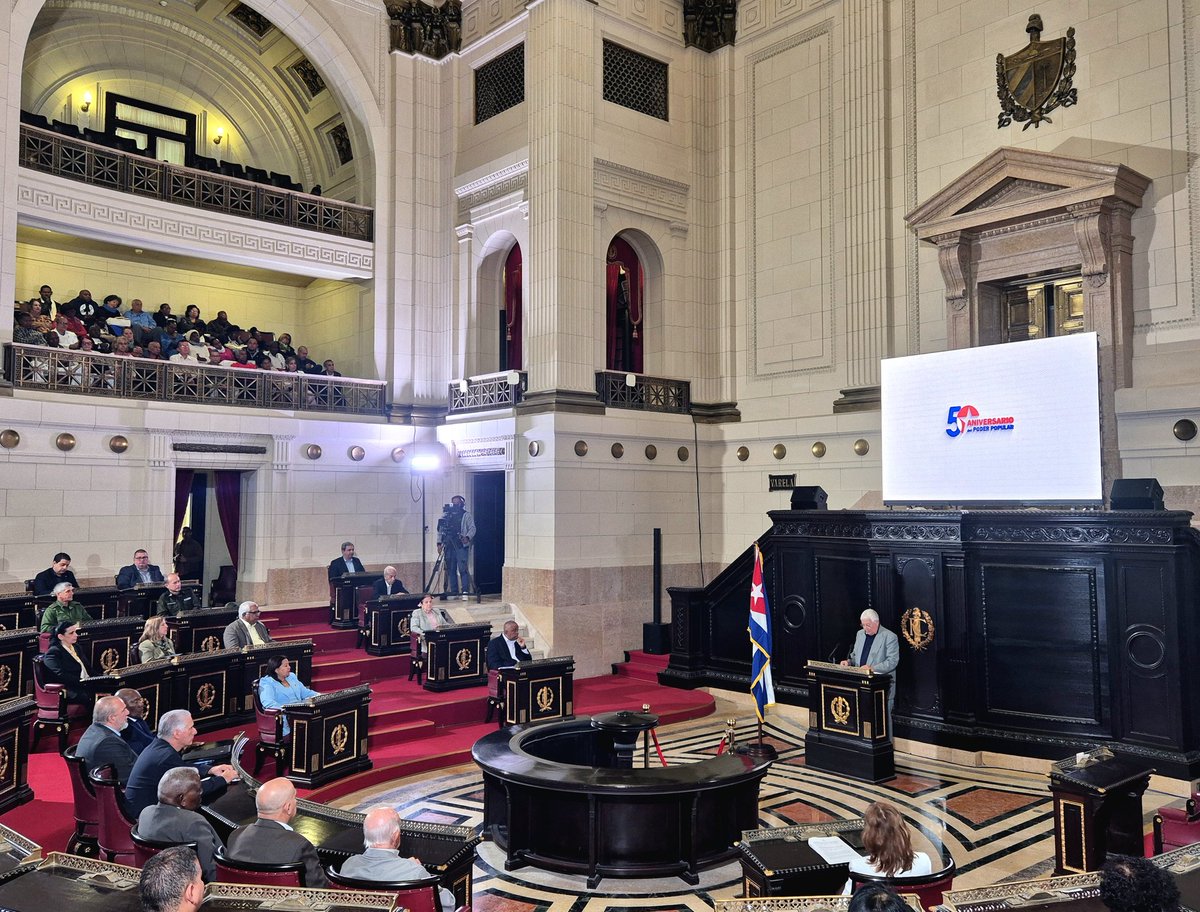 AsambleaCuba's tweet photo. Con la participación del Primer Secretario del Comité Central del @PartidoPCC y Presidente de la República, @DiazCanelB; del Presidente de @AsambleaCuba, Esteban Lazo; y de otras autoridades cubanas; aconteció Audiencia Pública Parlamentaria «50 Años del #PoderPopular en #Cuba🇨🇺» https://t.co/MqqruvLOfn
