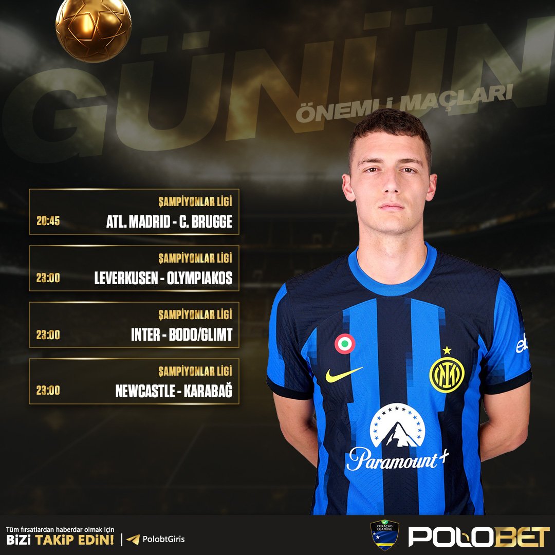 Şampiyonlar Ligi'nde Salı mesaisi nefes kesecek!⚽️🔥Avrupa'nın devleri Atletico Madrid, Leverkusen, Newcastle ve Inter sahaya iniyor.

🔥Yeni üyelerimize özel 250 TL Deneme Freebet ile sahanın hakimi sen ol. 

🔗Giriş: plbt.site/plbtd