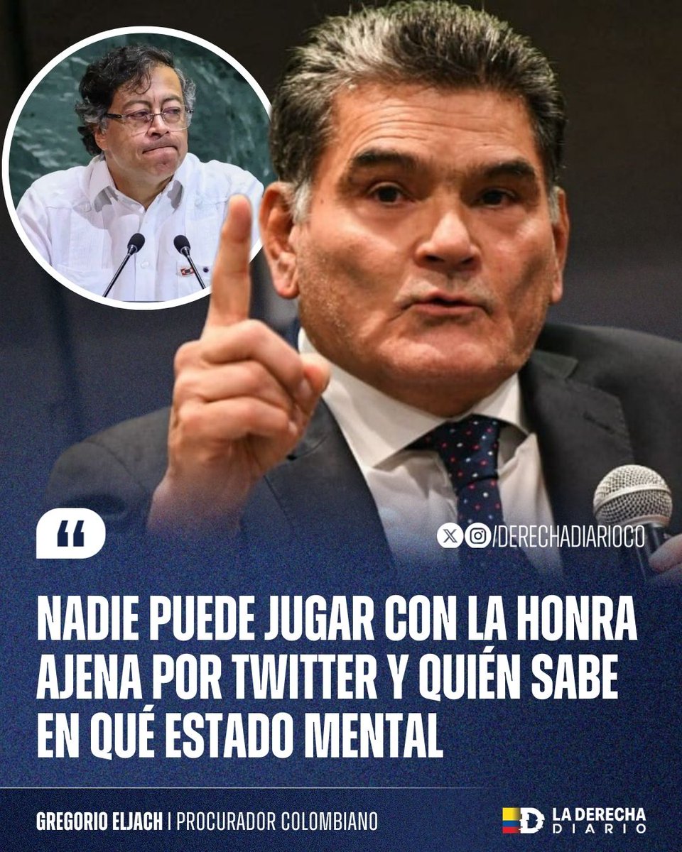 🚨🇨🇴 | LO DESTROZÓ: El procurador Gregorio Eljach humilló al narcopresidente Gustavo Petro tras sus ataques a la Registraduría y los órganos de control por supuesta manipulación electoral: “Nadie puede jugar con la honra ajena por Twitter y quién sabe en qué estado mental”.