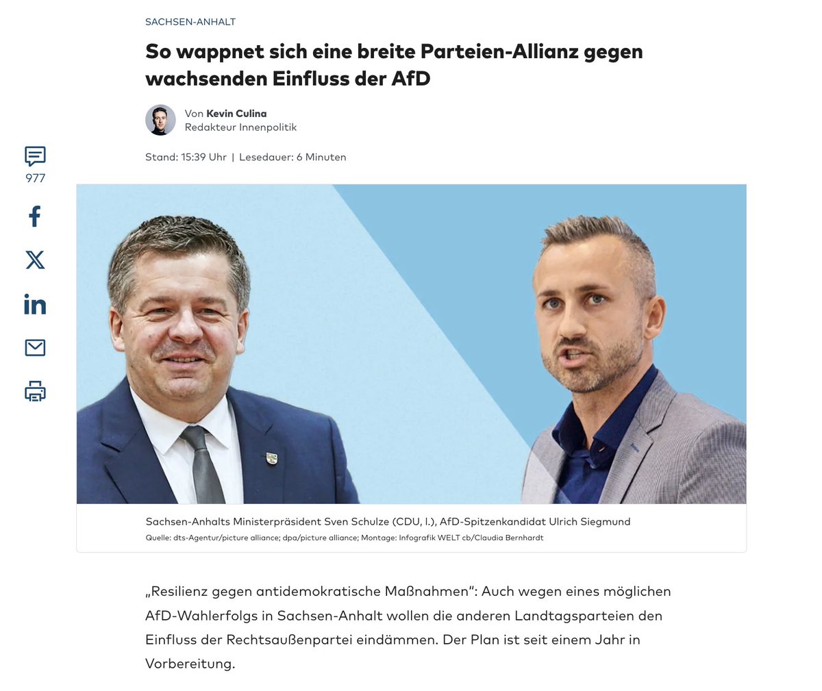 In Sachsen-Anhalt bahnt sich nicht weniger als die Miniatur eines Staatsstreichs auf Landesebene an: Vor einem bevorstehenden AfD-Wahlerfolg im September wollen die »Parteien der Mitte« auf den letzten Metern die Festlegung von Wahlterminen, die Änderung der Wahlgrundsätze für